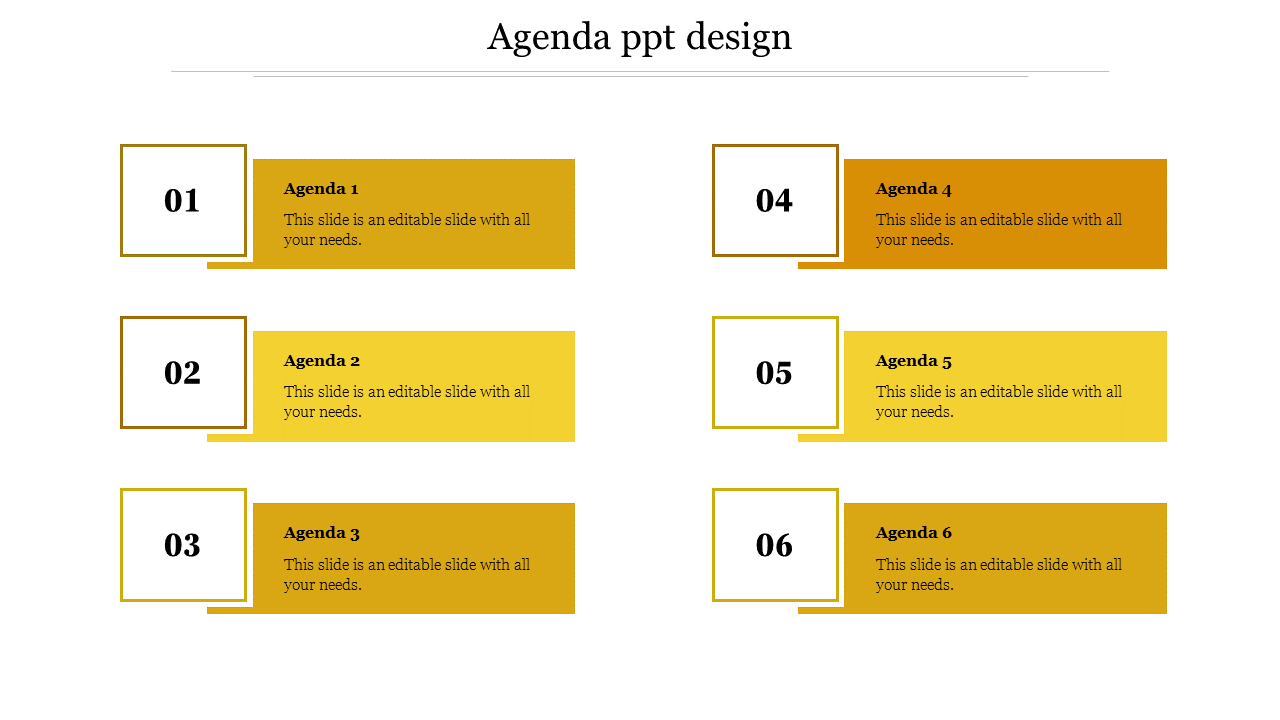 agenda ppt design-yellow